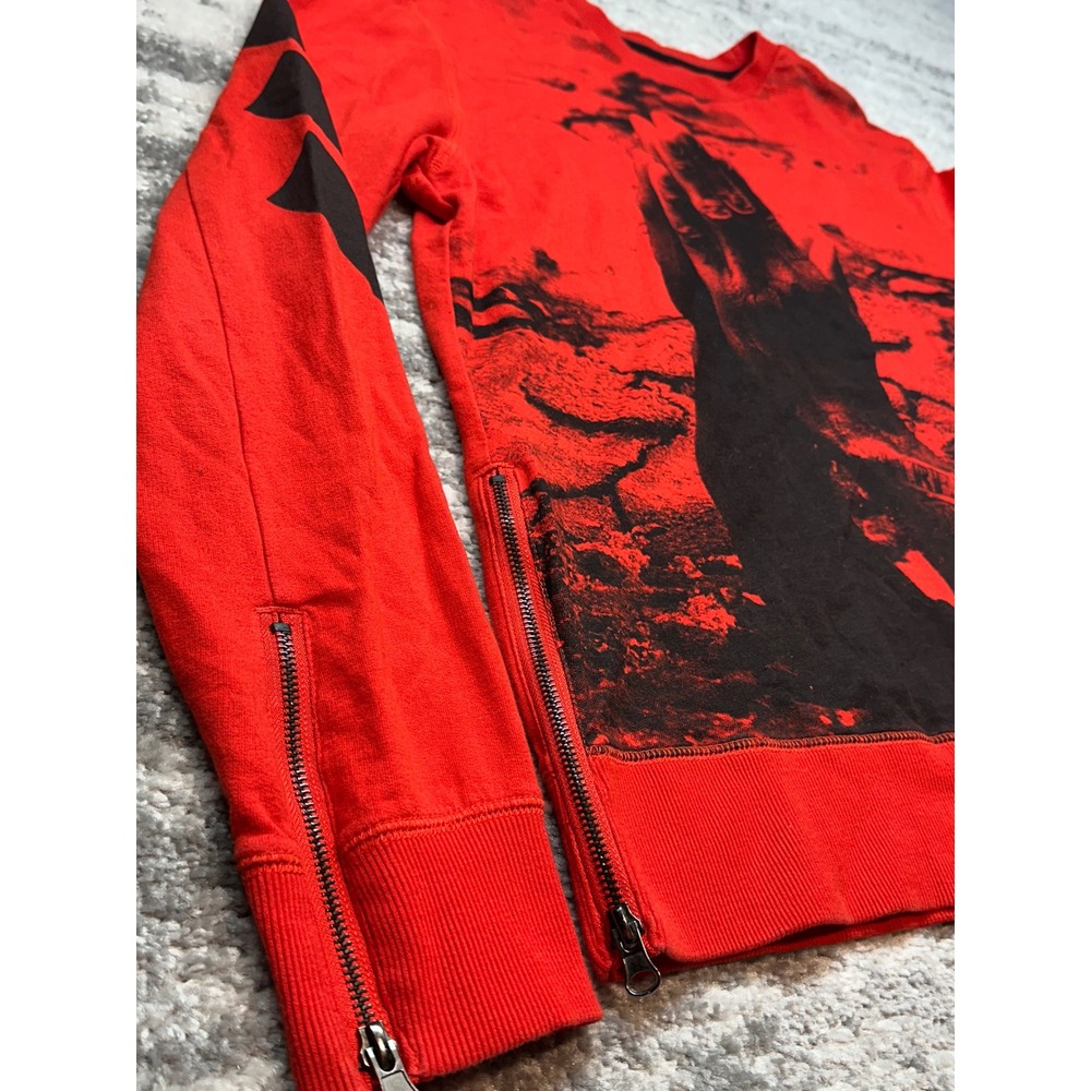 Trukfit‎ Sweatshirt Mens Small Red Praying Hands Graphic Side Zip All Over Print - Picture 7 of 15